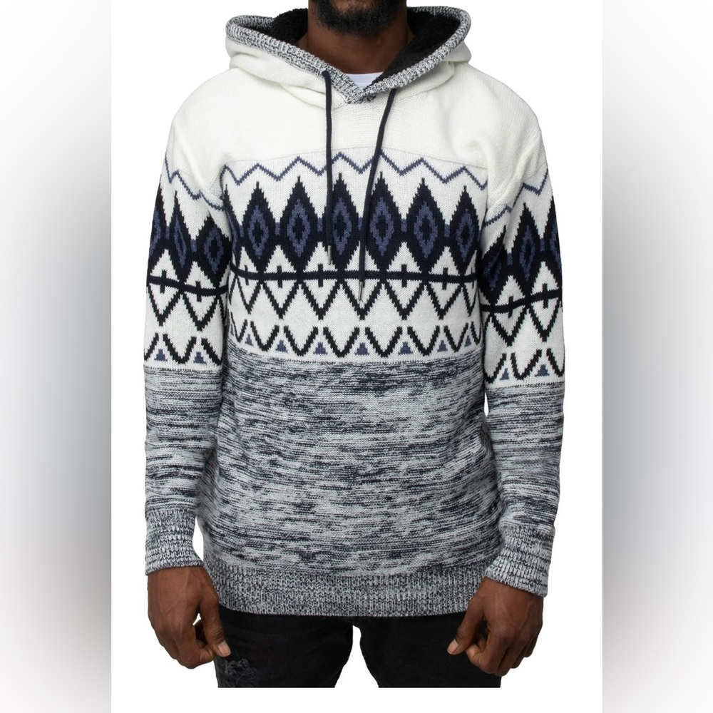 XRay Blue Color Blocked Sweater Pullover Hoodie Knit Mens 3XL NWT